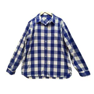 American Eagle Outfitters Mens Classic Button Up Shirt Sze XXL Blue White Plaid